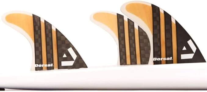 DORSAL Surfboard Fins Thruster 3 Set FCS Compatible with Carbon Honeycomb Hexcore