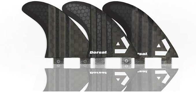 DORSAL Surfboard Fins Thruster 3 Set FCS Compatible with Carbon Honeycomb Hexcore