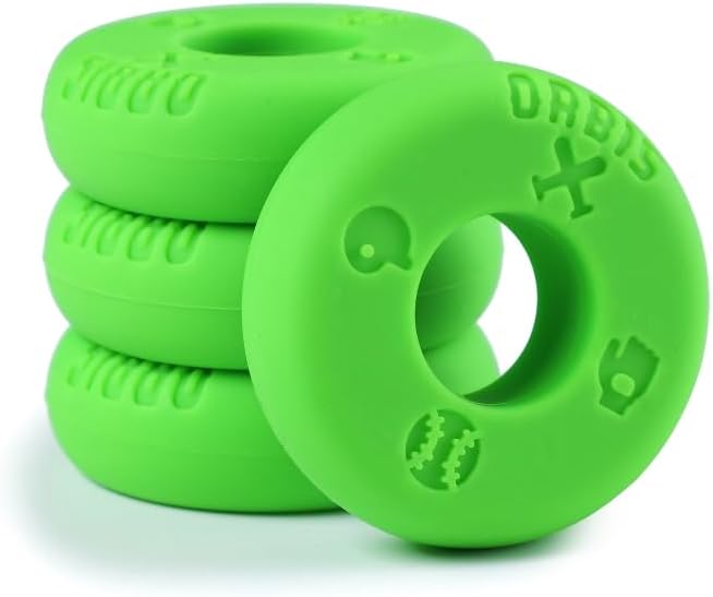 Orbis Bat Grip Choke Up Rings with Baseball Icons, 4 Pack, Bat Knob Stacker for Youth Baseball, Softball and Tee Ball, Improve Grip and Reduce Sting