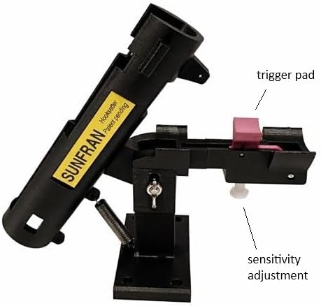 SUNFRAN Hooksetter | Auto Hook-Setting Rod Holder for Ice Fishing & Open Water Tip-Up/Tip-Down Replacement | Mounts on Bucket Lid, Boat or RV wall | Automatic Hook Setter