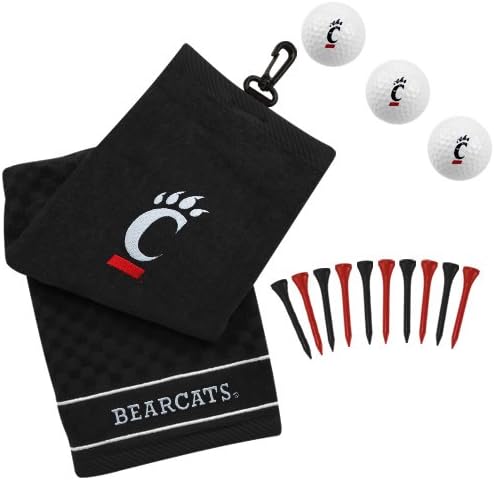 Team Golf NCAA Unisex Embroidered Golf Towel, 3 Golf Ball, and Golf Tee Set