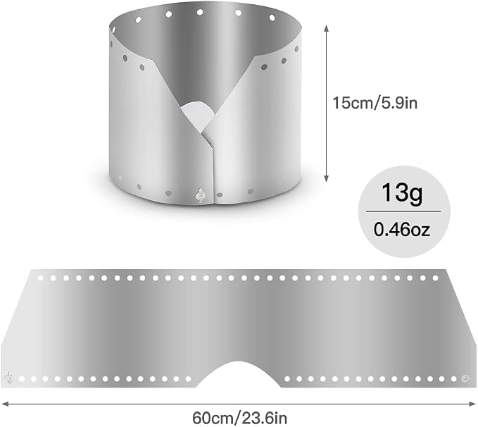 HUIOP Wind Shield, Ultralight Ultra-Thin Titanium Outdoor Camping Stove Wind Shield Screen Windproof Plate