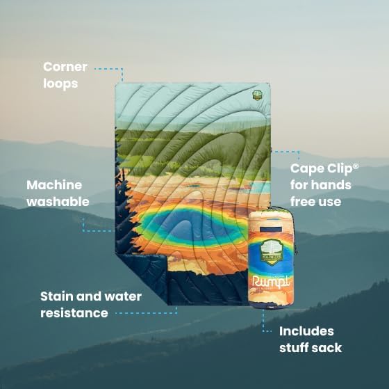 Rumpl Original Puffy National Park Blanket for Camping and Outdoors, Yellowstone - V1