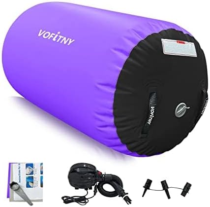 VOFiTNY Gymnastics Air Barrel Tumbling Octagon Mat Back-bend Trainer 600W Electric Air Pump for Inflatables