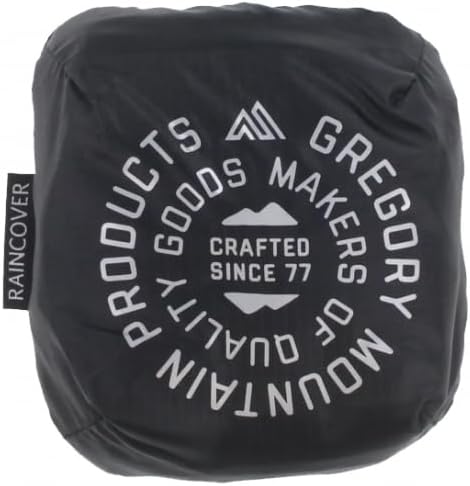 Gregory 50L-80L Waterproof Raincover for Backpacking/Hiking Bags, Obsidian Black