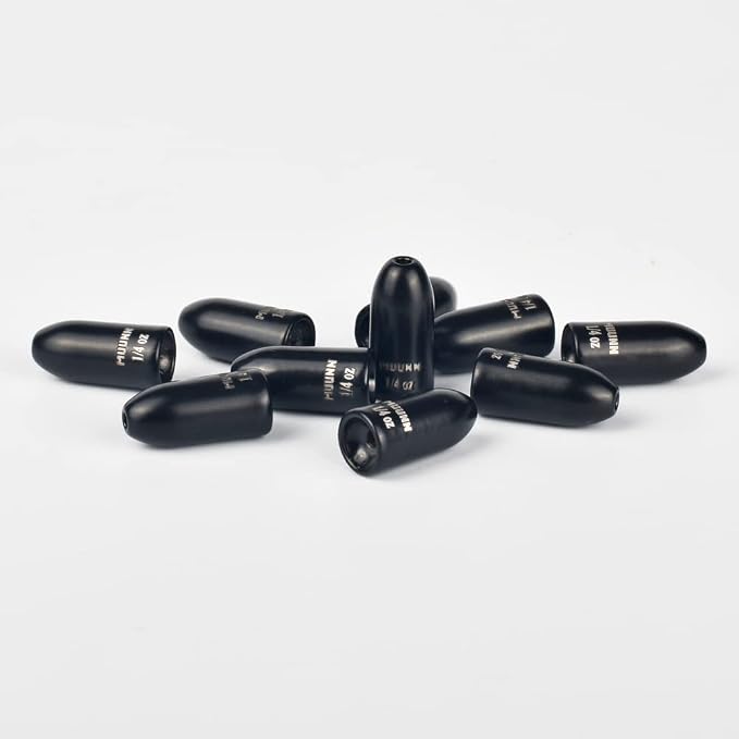 10pcs Tungsten Worm Weights, More Sensitive Tungsten Fishing Weights Sinker for Bass Fishing, 1/16oz to 1 oz