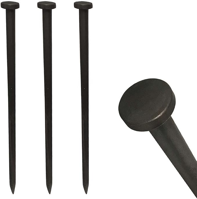 Single Head Tent Stakes - Heavy Duty Steel Tent Stakes, Versatile Ground Spikes to Anchor Commercial Inflatables, Party Tents, and Outdoor Camping Shelters, 1 x 40 Inch, 10-Pack
