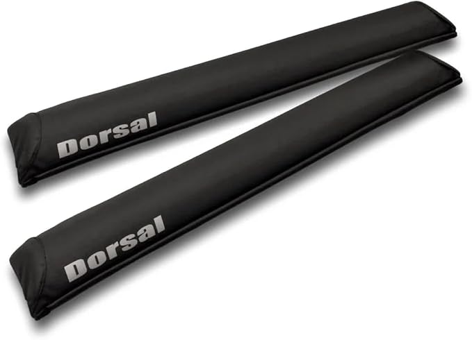 DORSAL Aero Roof Rack Pads - Sunguard (No Fade) for Factory and Wide Crossbars - Pack of 2 for Surfboards Kayaks Sups Snowboards PVC 28" Inch Black