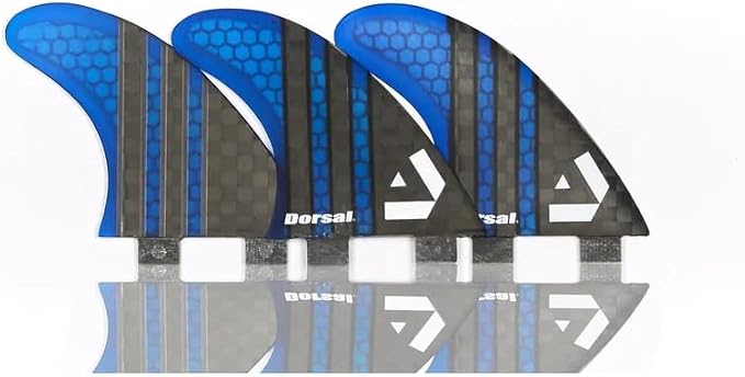 DORSAL Surfboard Fins Thruster 3 Set FCS Compatible with Carbon Honeycomb Hexcore