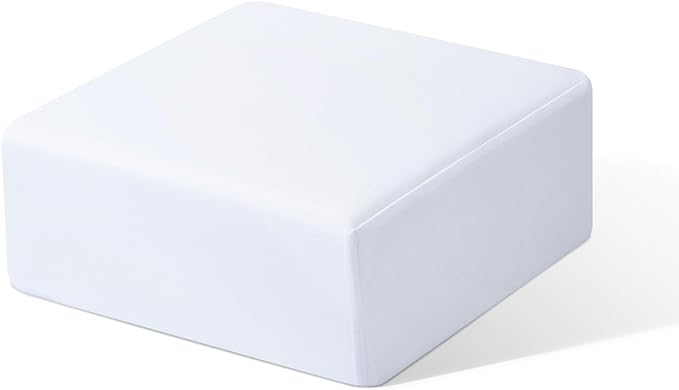 TOPPURE Cube Memory Foam Pillow for Side Sleepers (12"/12"/5" Extra Soft), Cervical Pillow for Neck Pain, Coach Pillow, Travel Pillow, Pillowcase Removeable and Washable, White