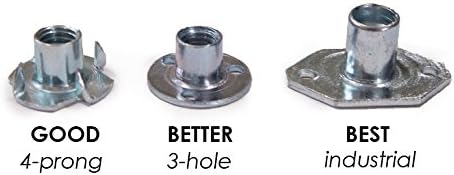 Escape Climbing 100 Pack Screw-in T-Nuts | Durable Steel Hardware for Rock Climbing Holds | Easy Installation with Screws Included