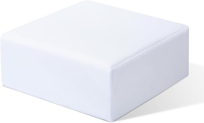 TOPPURE Cube Memory Foam Pillow (14"x14"x5“ Large Cube), Side Sleeper Pillows, Cervical Neck Pillow for Travel, Soft but Spportive Bed Pillow for Neck and Shouder Pain Relief, White