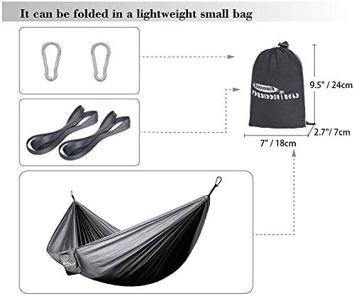 Forbidden Road Camping Hammock 400lbs Capacity Portable Hammock for Outside, Backyard, Travel, Backpacking, Beach