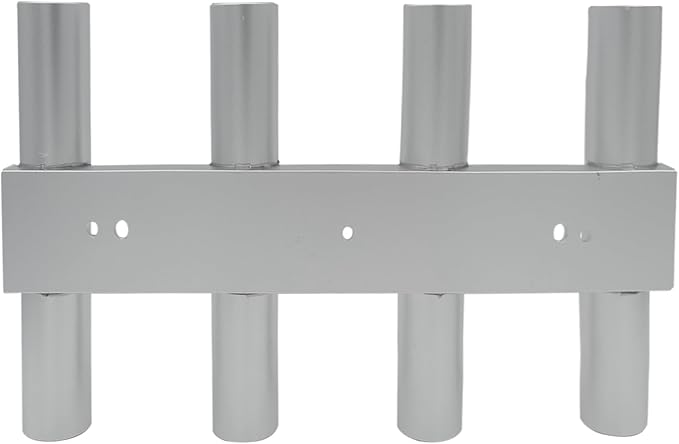 ISURE MARINE Aluminum Fishing Boat Rod Holder, 4 Link Tube Aluminum Rod Rack, Wall-Mounted Fishing Rod Holders,Tubes Linked Fishing Rod Rack for Garage Boats & Yacht