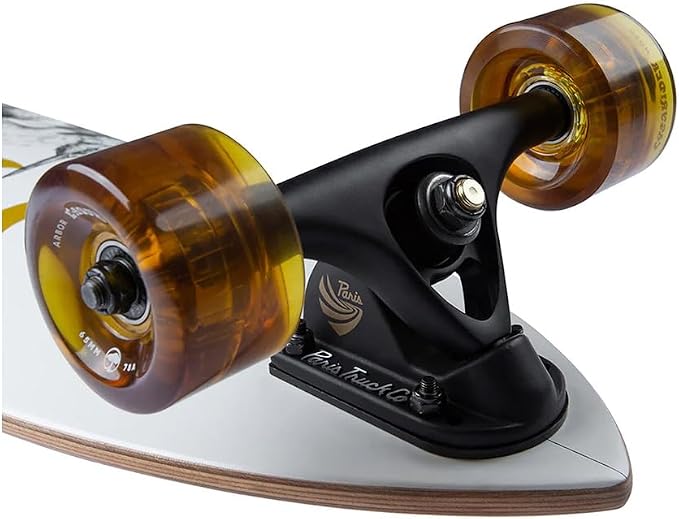 Arbor Bamboo Fish 37" Complete Longboard - Perfect for Cruising and Carving - Includes ABEC 7 Bearings, Spacers, Paris Risers, and Recycled Glass Re-Grit