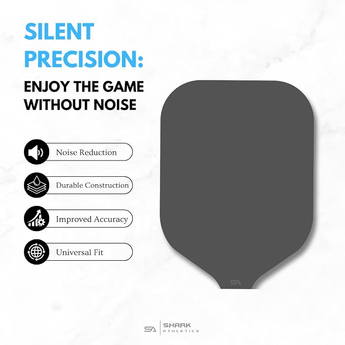 Shark Stealth Quiet Fin Noise-Reducing Paddle Cover for Pickleball, Contains Pads for 2 Paddles