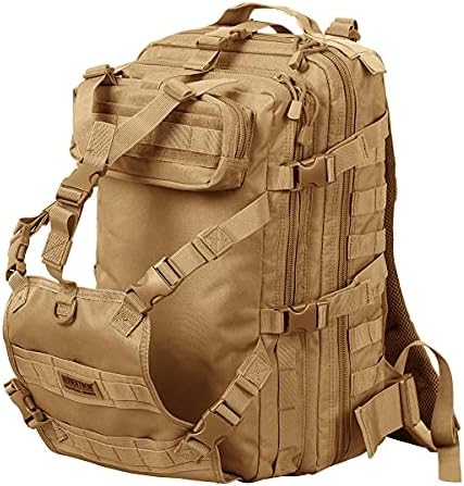 Seibertron Waterproof Large Capacity Molle Motorcycle Helmet Holder/Cycling Helmet Storage/Hiking Helmetcatch Bag/Backpack Also Fit Basketball Football Soccer Backpack Khaki