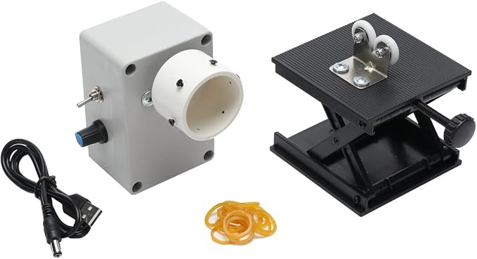 Portable Professional Fishing Rod Building Winding Tool, AC 100-240V Electric-Drive DIY Rod Tool Machine 0-60RPM Adjustable Winding Machine for Epoxy Drying