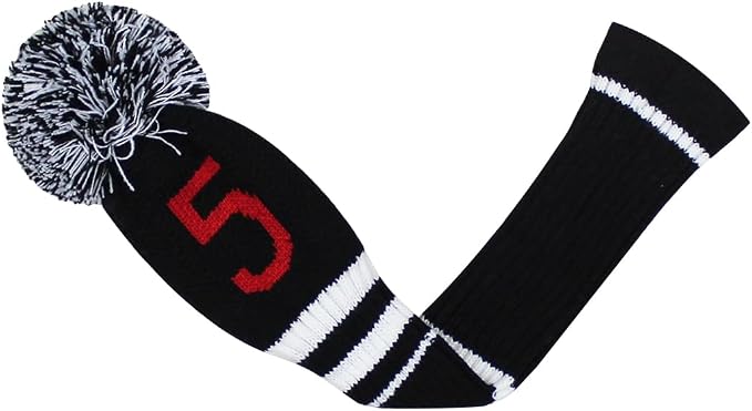 Scott Edward Golf Headcover Set of 5 PCS, Driver Wood Cover *1, Fairway Wood Cover *2, Hybrid Cover * 2, with Rotating Number Tags