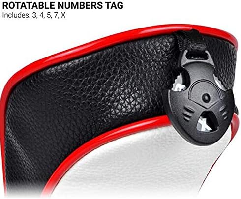 Golf Club Head Covers 3 Pack, Waterproof PU Leather Driver & Fairway Wood Headcovers with Rotatable Number Tags