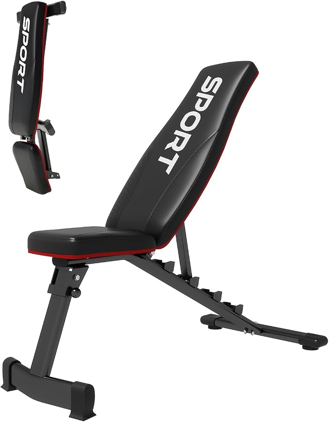 Garvee 8 in 1 Olympic Weight Bench Set with Leg Extension & Curl, Adjustable Bench Press Set with Rack, Preacher Curl Pad, Chest Fly，Lat Pulldown, Multi-Function Home Gym Strength Training Equipment