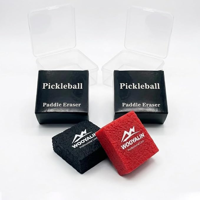 Pickleball Paddle Eraser – Paddle Cleaner for Carbon Fiber & Graphite Paddles, Removes Ball Residue & Dust, Restores Spin & Grip, Includes Clear Carry Case