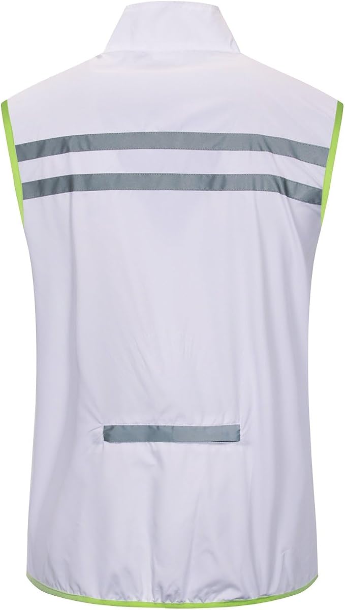 bpbtti Men's Hi-Viz Safety Running Cycling Vest Sleeveless Windbreaker vests- Windproof and Reflective