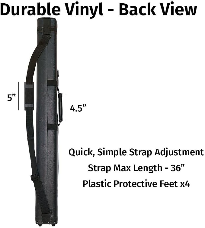 Viking Valhalla Hard Pool Cue Case, Hard Pool Stick Case with Shoulder Strap, Vinyl Shell and Felt Interior, Billiard Cue Case, Pool Cue Holder, Pool Table Accessories, Billiards Equipment