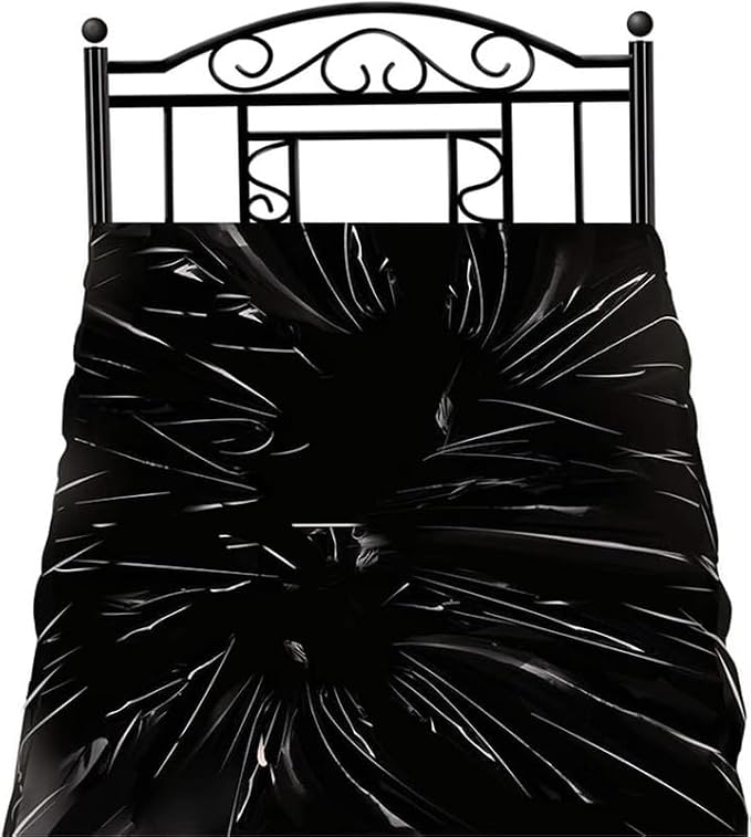 1 Comfortable Black PVC Plastic Mattress, Reusable, Equipped with Waterproof Cloth (220cm X 130cm) - H8