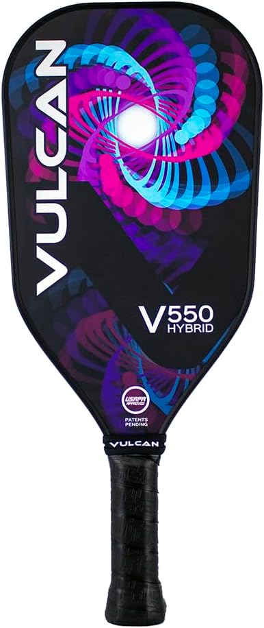 Vulcan | V550 Pickleball Paddle | Hybrid Performance | Polypropylene Core - Carbon Fiber Surface | USAP Approved | Multiple Colors