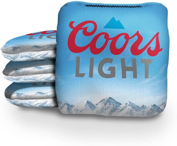 Slick Woody's Official Brand Beer + American Flag Cornhole Bags – Resin-Filled Tournament Performance with Dual Sided Professional Use Fabric- Set of 8