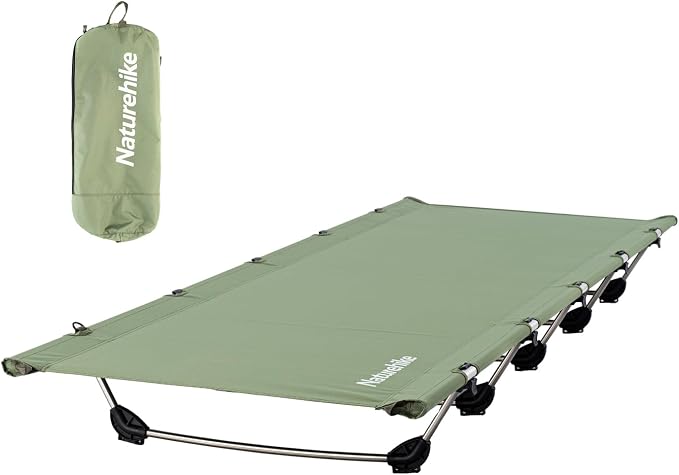Naturehike GreenWild Camping Cot, Portable Camping Bed for Adults for Camping Hiking Travel Home, Ultralight Folding Backpacking Cot, Supports 330lbs, Light Green