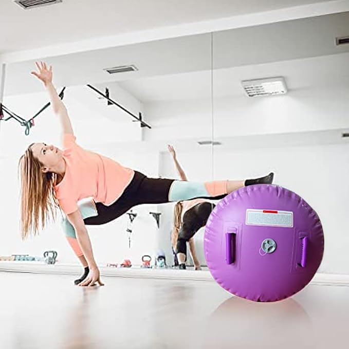 CZGBRO Gymnastics Barrel Air Roller with Pump, Inflatable Tumbling Equipment Air Mat Octagon Mat for Backhandspring Training Cheerleading Home Use
