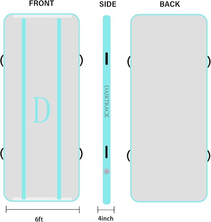 DAIRTRACK Inflatable Gymnastics Air Mat 10ft/13ft/16ft/20ft Tumble Track Tumbling Mats for Home Use/Gym/Training/Cheerleading/Yoga/Water
