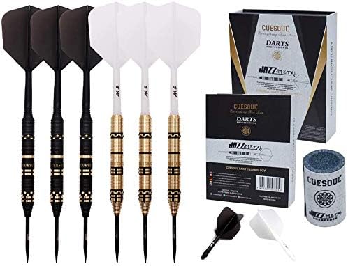 CUESOUL Jazz-Metal Luxury Steel Tip Darts Set 21g/24g/26g with AK5 Integrated Dart Flights