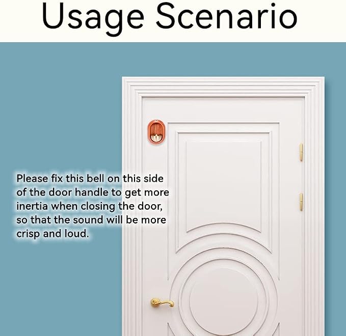 Shopkeepers Bell for Door Opening - Magnetic Attached Doorbell Chime for Business - Unique Office Ornaments and Hanging Decoration for Entrance, Fridge Sticker and Barn Door - Creative Present