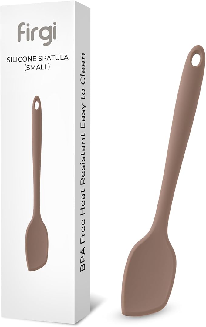 Platinum Silicone Spatula – BPA Free Silicone Spatula for Cooking – Heat Resistant Cooking Utensils for Non Stick Pans – One-Piece Spoonula for Baking, Mixing & More – Kitchen Scraper 11.4” Brown