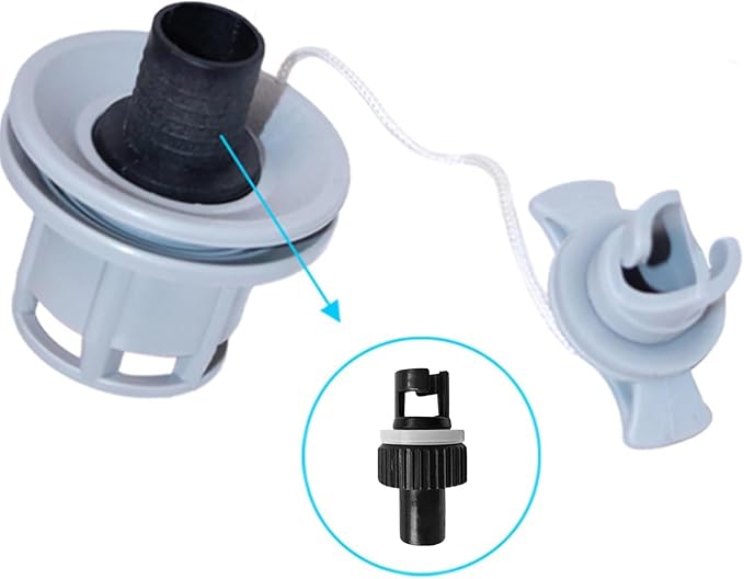 Jinshining 2 Pcs Black Boats Air Foot Pumps Hose Adapter Inflatable Kayak Air Valves Adapter Kayak Foot Pumps Valves Adapter for Inflatables Kayaking