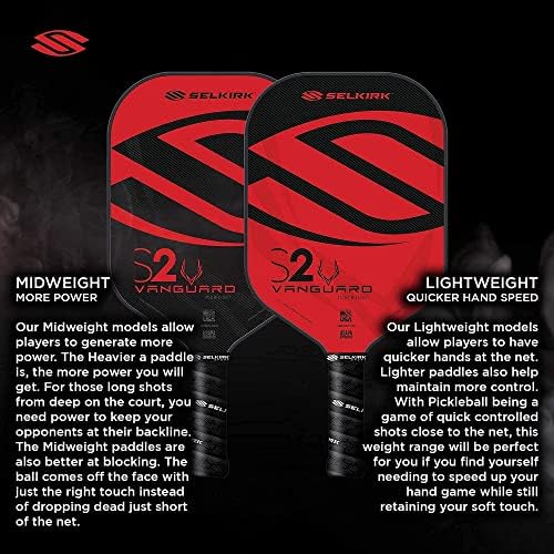 Selkirk Sport Vanguard Hybrid Pickleball Paddle | Carbon Fiber Pickleball Paddle with a Polypropylene X5 Core | Pickleball Rackets