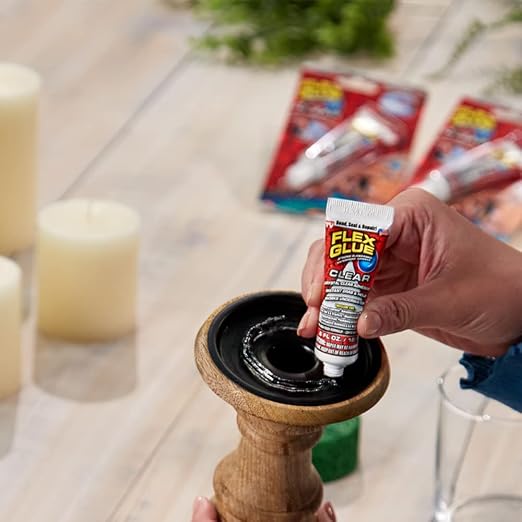 Flex Glue, Mini, Clear, 3-Pack, Super Strong, Transparent, Rubberized Waterproof Adhesive, Works Underwater, Use on Pools, Showers, Outdoors, Concrete, Brick, Pavers, Masonry, UV Resistant