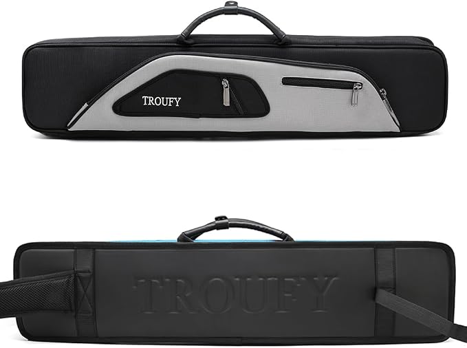 Pool Cue Case – Durable 4x4 & 4x5 Billiard Pool Cue Stick Carrying Case with Large Storage Space, Waterproof Billiards Accessories