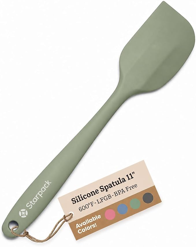 Starpack 'Scrape & Stir' Silicone Spatula (11 Inch) - 600°F Heat Resistant Spatula Set - Food Grade Kitchen Spatulas - LFGB Grade Nonstick Baking and Cooking Rubber Spatulas Set