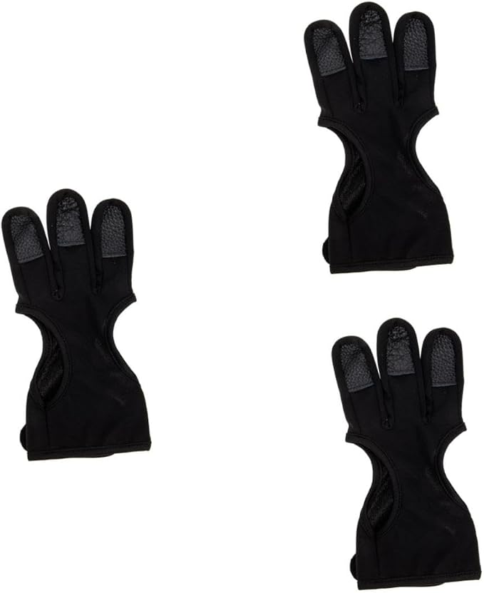 HANABASS 2pcs Archery Finger Stall Two Fingers Glove Wear-Resistant Archery Equipment Gloves