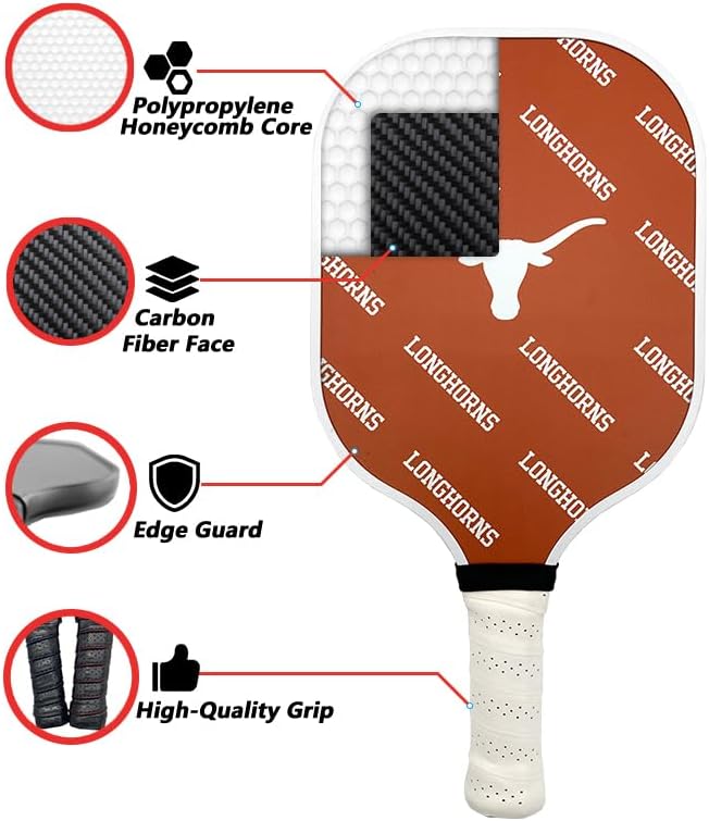 Parrot Paddles NCAA Texas Sport Pickleball Paddle