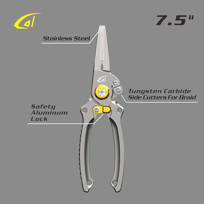 danco 2 Pack 7.5" Aluminum Fishing Side Cutters with Sheath, Fishing Line and Wire Cutter, Saltwater Safe, Fresh/Saltwater Fishing