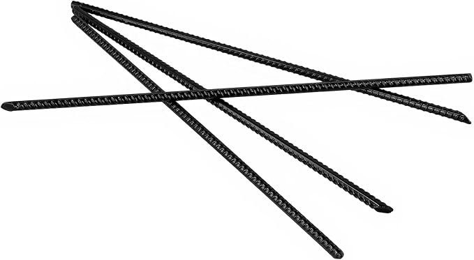 36 Pack Rebar Ground Stakes, 16 Inch Steel Rebar Stake for Trampoline, Fence, Camping Tent, Black