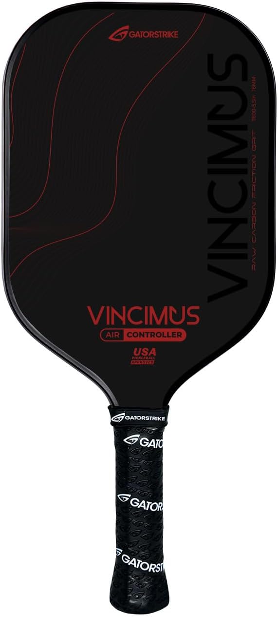 GATORSTRIKE Vincimus Air Controller T600 Pickleball Paddle, T600 Carbon Fiber Pickleball Paddle with Enhance PP Honeycomb 16mm Core, 8.1oz with GatorGrit Face