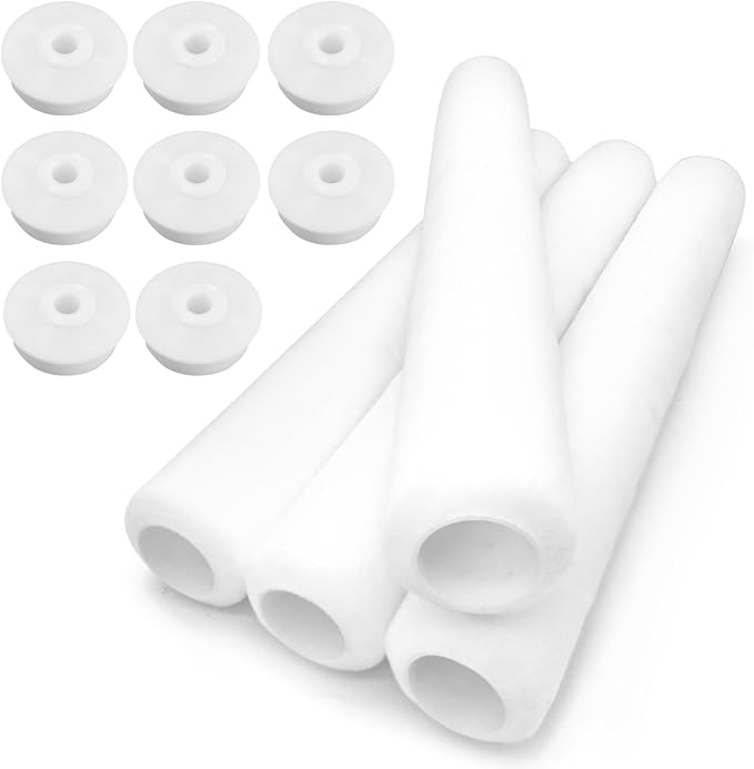 4pcs 18 Inch Paint Roller Set, Large Paint Roller Covers with End Caps for Ceiling,Wall,Floor,Decks Painting