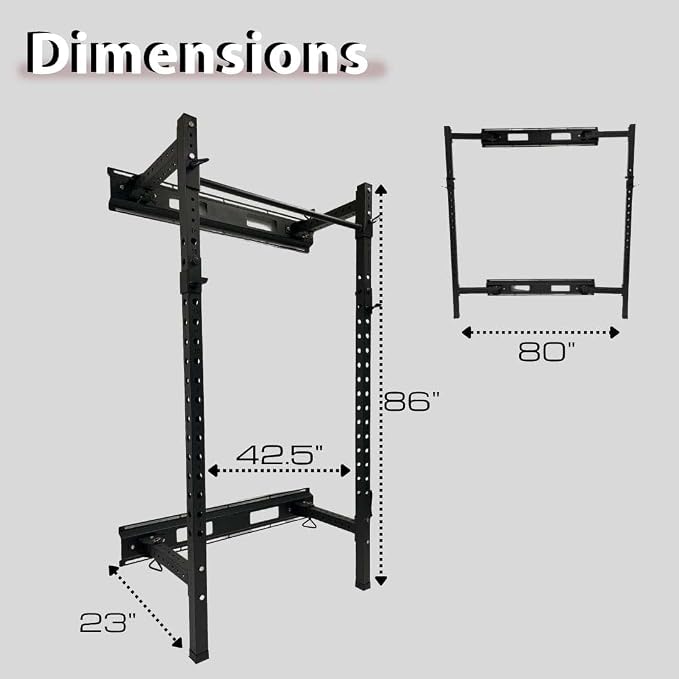 Fitvids Wall Mounted Power Rack Squat Stand, 1000 Pound Capacity for Home and Garage Gym with J-Hooks,Squat Lever Arm, Multiple Size and Colors