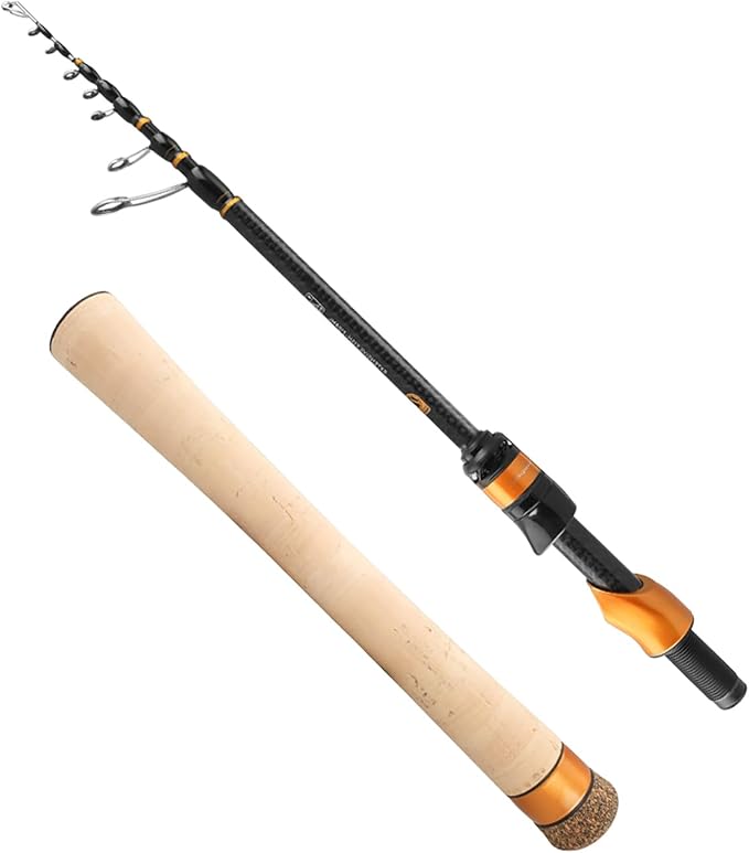 PURELURE Travel Telescopic Fishing Rods, Collapsible Fishing Pole 6ft/7ft | 24+30 Ton Carbon Fiber Spinning Casting Rod, FUJI New O-Ring, Detachable Cork Handle, Multi-Action Guide Ring System